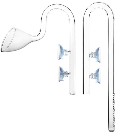 JARDLI 13mm Plant Aquarium Glass Lily Pipe Inflow and Lily Pipe Outflow for 12/16mm Tube