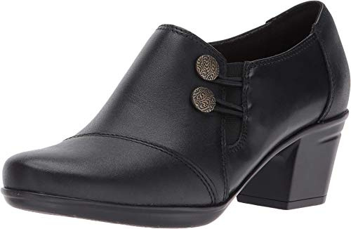 Clarks Women's Emslie Warren - Zapato estilo mocasín, sin cordones, para mujer, Negro -, 42.5 EU