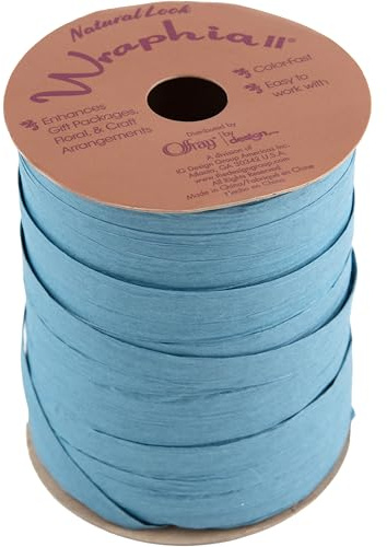 Berwick Offray Royal Blue Pearlized Raffia Ribbon, 1/4'' Wide, 100 Yards