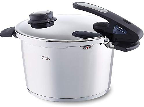 Fissler Autocuiseur INOX, 26 cm, Volume : 8 L, Tous Feux Dont Induction, Fonction cuiseur Vapeur, Verrouillage sécurisé, Vitavit Edition Design