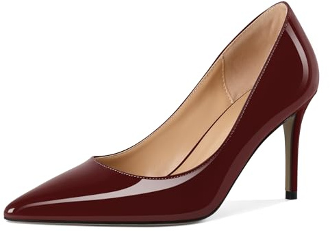 EDEFS Femme Escarpins Talon Aiguille en PU Cuir Verni Classique Mode Soiree Mariage Chaussures