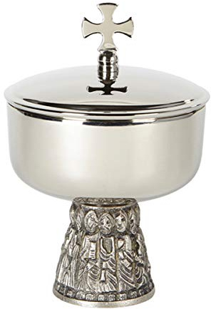 Sudbury Last Supper Design - Ciborio plateado con tapa, 15,2 cm