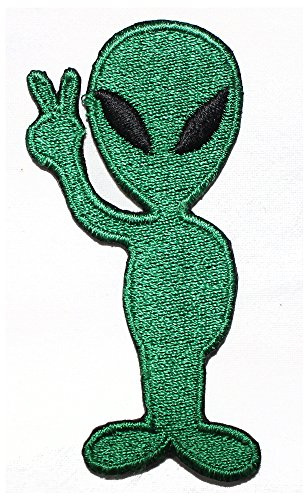 Aufnäher zum Aufbügeln oder Aufnähen, Motiv: Alien Peace