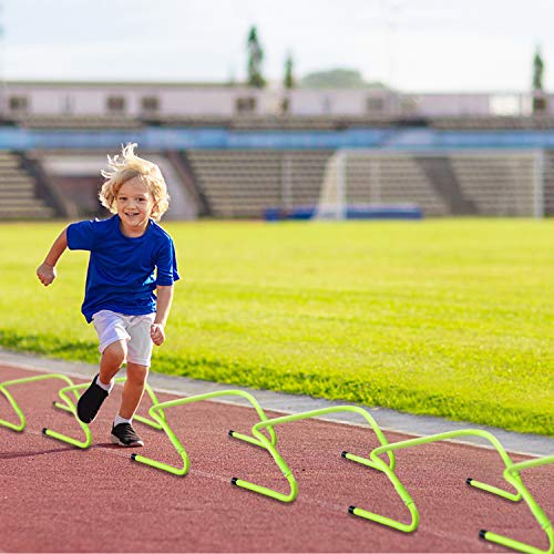 UISEBRT 6er-Set Speed/Agility Training Hürden Verstellbar 20/30 cm - Trainingshürden Fußball für Kinder, Beweglichkeits und Koordinationstraining, Grün