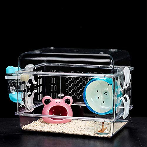 KUANDARM Hamsterkäfig Klarer Acryl-Kleintier-Lebensraum Mit DIY-Zubehör Rennmaus-Maus-Schloss Tragbarer Reise-Haustierkäfig