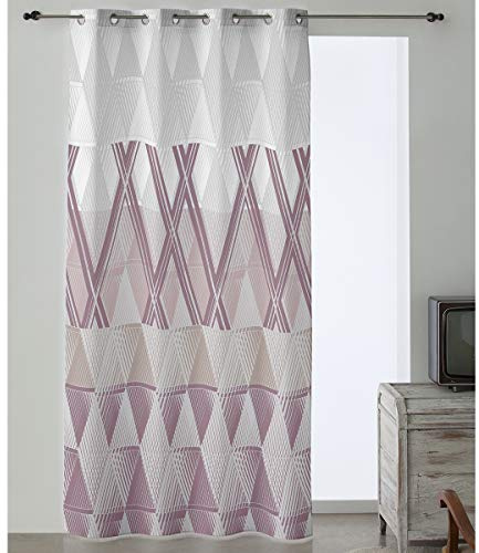 Lanovenanube - Cortina confeccionada con ollaos Andrea - 150x260 cm - Color Malva