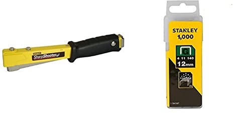 Stanley 6-PHT150 - Grapadora tipo martillo para grapa tipo G + Grapa tipo g (4/11/140) 12mm - 1000 u.