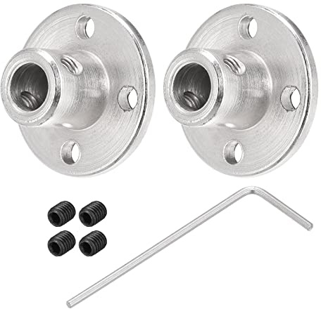 sourcing map 2pcs 6mm Coupleur Bride Couplage Connecteur Arbre Axe Raccords pour Bricolage RC Modèle Moteurs avec 4pcs Serrage Vis 1pcs M1.5 Hexagonale Clé