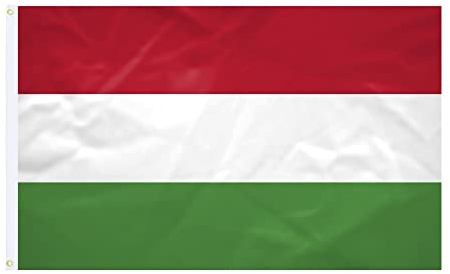Bandiera Ungheria – 60 x 90 cm – Tessuto rinforzato – Cucitura durevole – Colori vivaci – Bandiera esterna interna – Occhielli incorporati – Bandiera nazionale