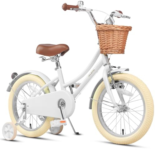 Glerc Little Molly 12-20 Zoll Kinderfahrrad für Jungen und Mädchen im Alter von 3-12 Jahren, mit Klingel und Stützrädern & Korb,Mehrere Farben