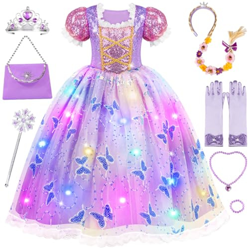 Meland Princess Dresses for Girls - Light Up Princess Costume for Little Girls, Halloween Costumes for Toddler Age 3-10, Birthday Gift for Girl (5-6 Years)