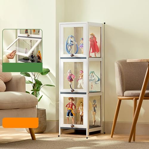 JSDMBD Acryl-Display-Riser-Regal für Pops-Figuren, klarer großer 3/4-Stufen-Display-Ständer Eckvitrine Glasvitrine Standvitrine Acryl Vitrine Doppeltüren mit Großer Kapazität Sammlervitrine