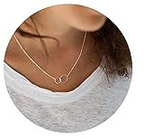 TINGN Silberkette für Damen, Zarte Silber Personalisierte Kreise Kette Damen Halskette mit Kreise Anhänger Damen Kreise Halskette Hypoallergene Silber Kette Modeschmuck für Frauen Mädchen Geschenk