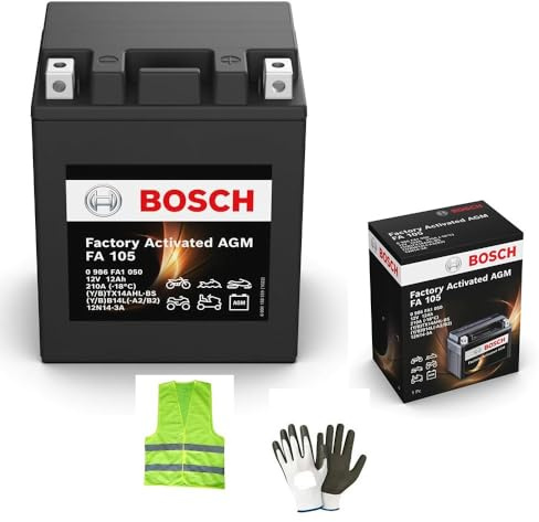 KOMPATIBEL MIT Suzuki LS P Savage 650 pro Jahr 1986 al 2005 Batterie YB14L-A2 Gel Bosch FA1050 BEREITS AUFGELADEN FÜR DEN MOTORRADGEBRAUCH BATTERIEN 14 Ampere 12 Volt 134X89X166MM