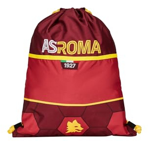 AS Roma Seven - Sacca -A.S Roma Calcio- VERSO LA VITTORIA, Giallo Rosso - Zaino con Chiusura Coulisse - Sacca EASY BAG Sport - Zaino Sport Bambino