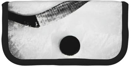 YQxwJL Ice Hockey Art Print Canvas Fountain Pen Pouch Stylish Pen Case Organizer Bag Makeup Bags,For Everyday Travel