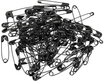 YOKIVE 100 st säkerhetsnål, stora metallsynålar | hantverkstillverkning, bra för kläder, stickning, sömnad (svart, 2,5 cm)