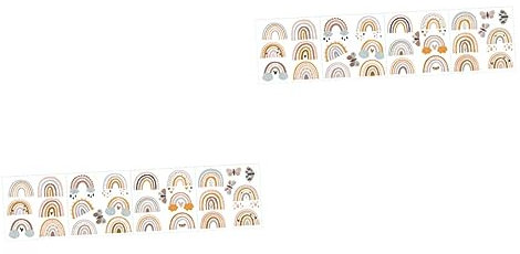 BESTonZON 2blätter Wandtattoo Kinderzimmer Selbstklebende Boho-rainbow Wandsticker Für Mädchenzimmer Einfache Anwendung Abziehbar Für Kreative Raumgestaltung Dekorative Aufkleber