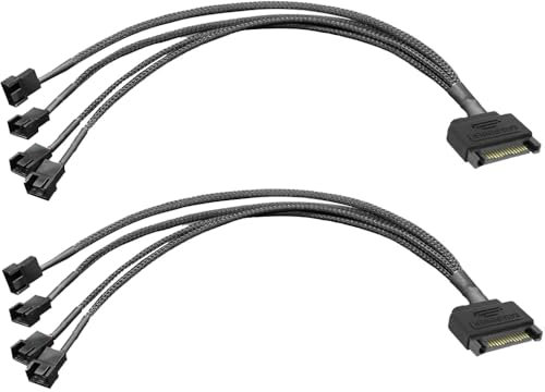 Gebildet 2Pcs Cavo Adattatore di Ventola del case del PC PMW 12V da SATA a 4vie a 3pin/4pin,3pin o 4pin(connettore PWM) a cavo di Alimentazione Ventola di Raffreddamento del Computer SATA a 15pin