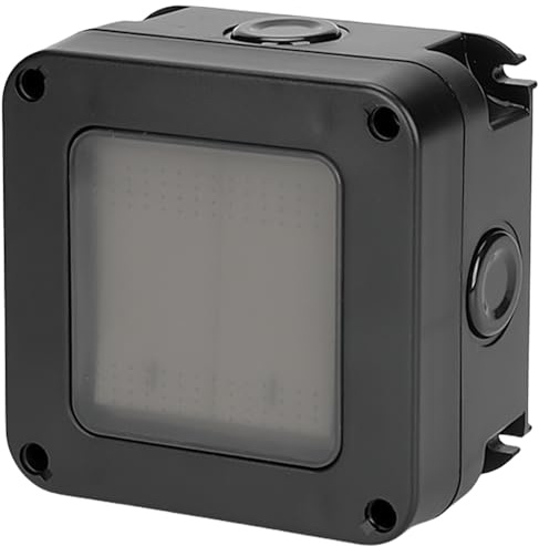 Interruptor de luz impermeable para exteriores, IP66, resistente al agua, interruptor para exteriores, 16 A, con película de silicona impermeable, campos de interruptor intercambiables, interruptor de