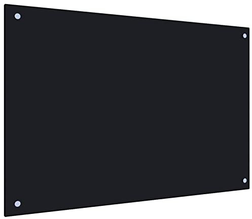 Gecheer Tempered Glass Kitchen Backsplash - Heat & Scratch Resistant, Easy to Mount, Black, 90x60cm Model249489