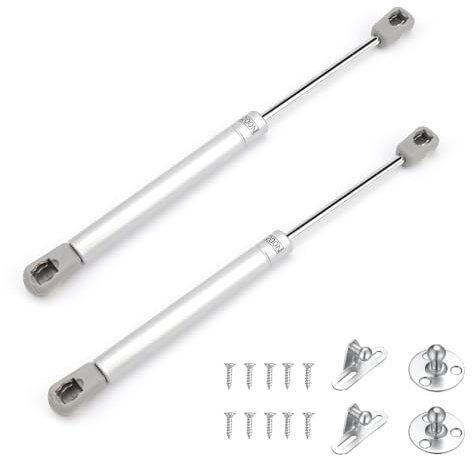 KLEHOPE Amortiguador Gas, 2 Piezas Amortiguadores Muebles Cocina, 200N Amortiguador Puerta, con Lengüetas de Fijación y Tornillos, para Sujetar Puertas de Muebles y Armarios