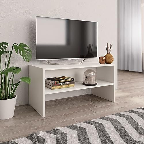 ShGaxin TV-skåp, TV-bord, TV-skåp, TV-skåp, TV-bord, TV-bord, vardagsrumsmöbler, TV-bord, spånskiva vit 80 x 40 x 40 cm