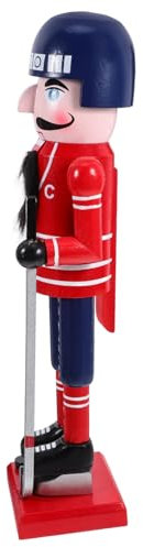 HOLIDYOYO Casse-Noisettes en Bois Thème Hockey sur Glace 36 Cm Décoratif Traditionnel Noël Décoration Intérieure