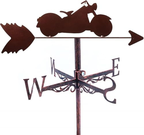 BGFYUSF Girouette de Moto avec Support en métal pour Montage sur Toit Girouette Indicateur de Direction du Vent Girouette Décoration de Cour de Jardin extérieur，