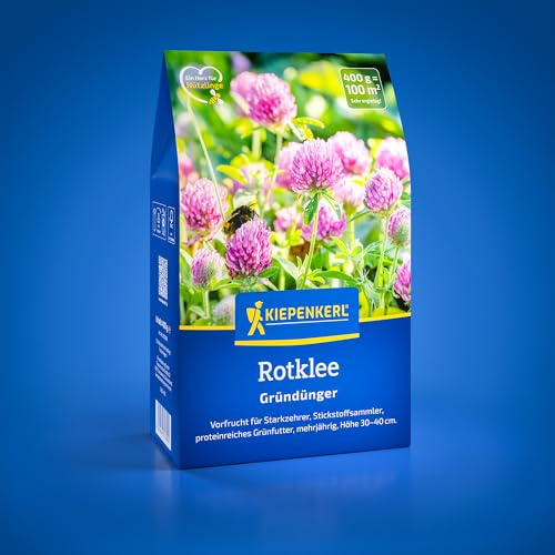 Kiepenkerl Rotklee 1081300, 0,4 kg | Proteinreiche Gründüngungspflanze für eine nachhaltige Bodengesundheit, Pflanzen, mehrjährig