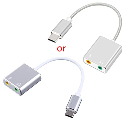 DIIOOMIEEU Carte son externe USB C 7.1 pour adaptateur de carte son stéréo externe de type C avec 3,5 mm pour ordinateur portable PC