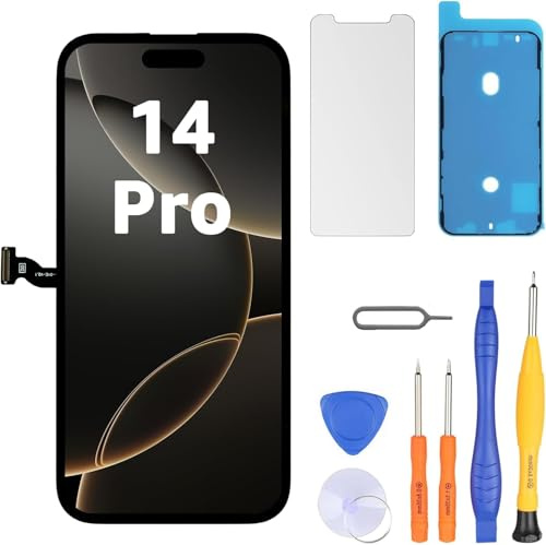 LL TRADER - Pantalla LCD para iPhone 14 Pro 6,1 Pantalla de Repuesto FHD, Digitalizador Táctil 3D, Montaje de Marco y Kit de Reparación U01