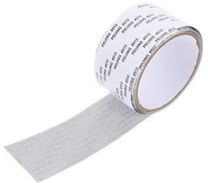jojofuny 1 Rotolo adesivi per la riparazione dello schermo ghirlanda nastro in fibra zanzariera riparazione Rete per porte nastro autoadesivo riparazione del nastro dello schermo pvc Grey