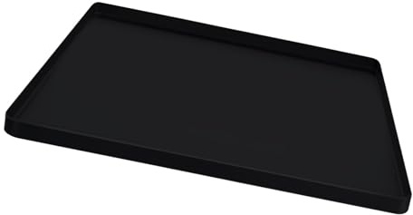 Tapis de Réfrigérateur Antidérapant Haut de Bord Surélevé, Mini Réfrigérateur de Sol, 68.6 X 68.6 X 2cm, Tapis Doux Sous Le Réfrigérateur, Tapis Protection de Sol Lavable Sous La Machine à Laver, Noir