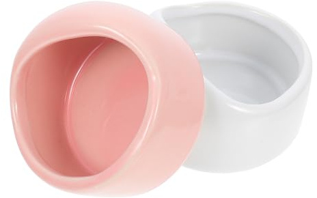 YARNOW 2pcs Ceramic Food Bowls Hamster Feeder Home Small Pet Supplies Hedgehog Cage Bowls