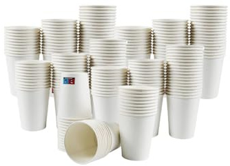 Lauroo Kaffeebecher – TO GO 200 ml, 8 oz Einweg Coffee to Go Becher Weiß (10 x 50) -500 Stück