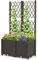 HOMASIS Blumenkasten mit Rankgitter, Pflanzenkasten mit Spalier & Selbstbewässerung, Pflanzkübel Gartenspalier für Kletterpflanzen, Rankkasten Hochbeet für Balkon Garten Terrasse (Braun, 80x40x140cm)