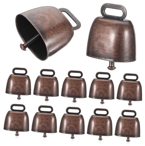 UPKOCH 12stücke Teiliges Kleine Metall-kuhglocken Für Ziegen Und Rinder Lauter Klang Robustes Material Tragbares Design Für Weide Bauernhoftiere Wie Schafe Und Ziegen
