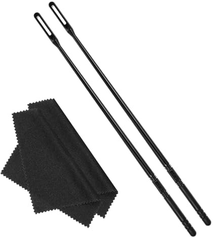 Lot de 4 nettoyeurs de flûtes, 2 chiffons de nettoyage avec 2 bâtons de nettoyage pour flûtes, chiffons de nettoyage noirs, pour le nettoyage intérieur et extérieur des flûtes traversières