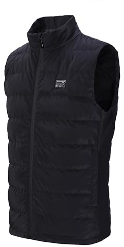 Rasfalo Heated Gilet for Men Women, Electric Heated Vest with 10000mAh Battery Pack, Winter Heated Body Warmer with 15 Heating Zones 3 Heating Levels Black XL