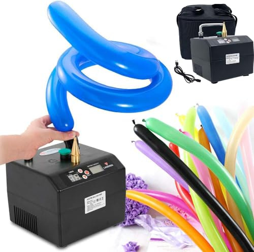 Bomba de Globo eléctrico, inflador de Globos portátiles, un inflador silencioso con Temporizador Digital y mostrador para Globos de Modelos de torcedura