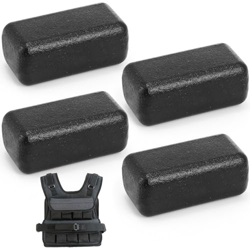 LEIFIDE 4 Pcs 2.6/3.3 lb Iron Weights for Weighted Vest, Cast Iron Ingots for Adjustable Weight Vest, Strength Training Equipment