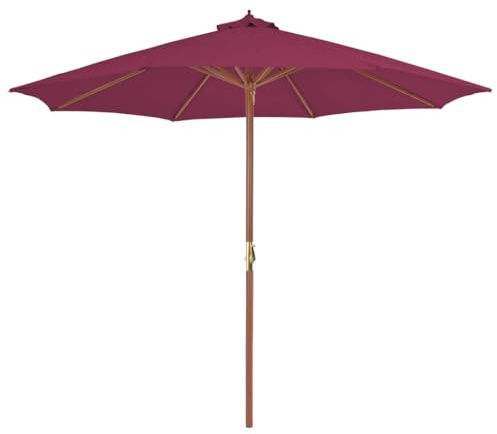 Générique Parasol d'extérieur avec mât en Bois 300 cm Rouge Bordeaux,Maison & Jardin,Pelouses & Jardins,Vie en extérieur,Parasols & voiles d'ombrage,Rouge,7.86 KG,44497