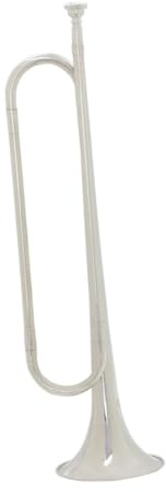 TOYANDONA Bugle Trompeta Bemol para Estudiantes y Principiantes Instrumento de Viento de Latón con Boquilla Diseño de Gran Superficie Pulida y Revestimiento Resistente Color Plateado