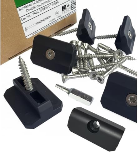 WPC Clips 7,5 mm inkl. Schrauben +20% Start - End Clips + 1 BIT Befestigung Klammern Montageclip Terrassenclips (1000)