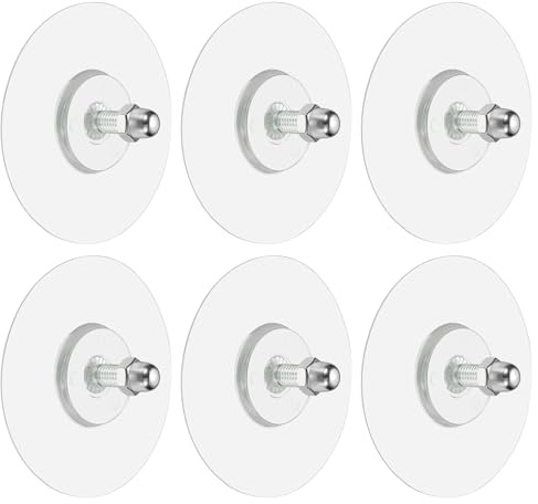 QUARKZMAN 6 Stück Klebebefestigung Wandmontage Schraubhaken 7 cm Mit M6 | Runde Bohrfreie Klebehaken, Wasserdichter Schwerlast Haftwandhaken, Für Badezimmer Küche Hängeregal, 16mm