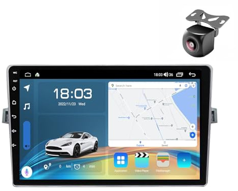 Android 15 Autoradio per Toyota Verso R20 2009 2010 2011 2012-2018 Tablet Pollici 9 Schermo MP5 Lettore Multimediale Receiver GPS Navigazione con SWC FM RDS Carplay Android Auto (Y6 8Core 6+128G)