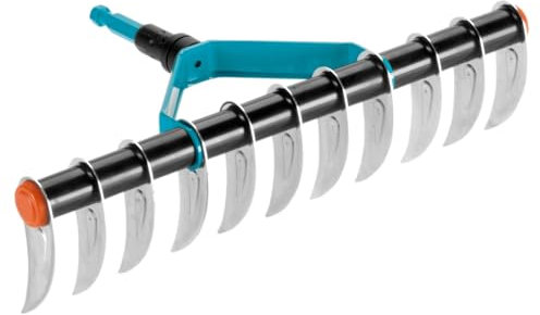 GARDENA 3391-20 Combisystem Aerator Rake: Manual lawn rake with 35 cm working width, garden accessory for removing moss and matted grass from the lawn, fits on all combisystem handles, 35 x 20 x 25 cm