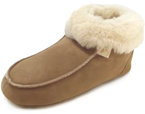 Fellhof Hüttenpatschen 50-CHE Unisex Lammfellschuhe chestnut Gr.