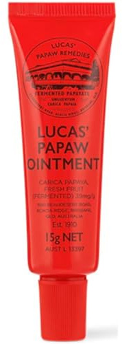 Lucas Papaw Ointment 15g Tube with Lip Applicator — Fermented Papaya Lip Balm for Dry, Chapped Lips, Purse-Size Skin Ointment, Made in Australia